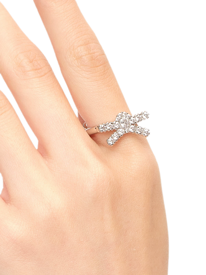 Gemstone Butterfly Knot Ring