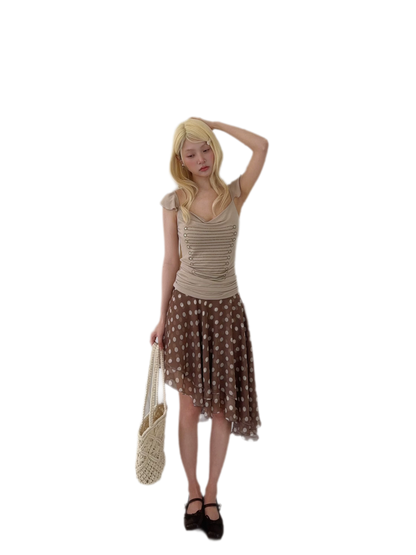 Ruffled Rhinestone Camisole