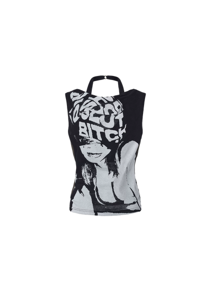 Punk Grunge Reversible Halter Vest