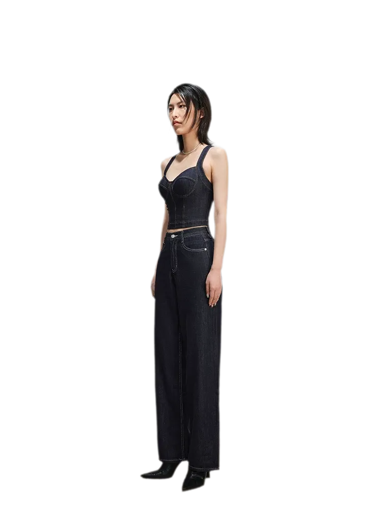 Denim Halter Corset Top