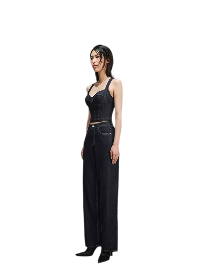 Denim Halter Corset Top
