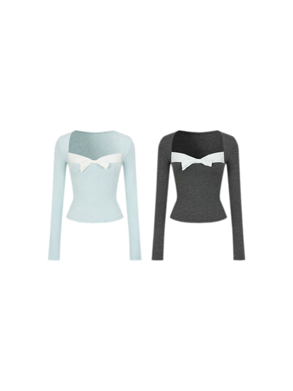Square Neck Bow Top