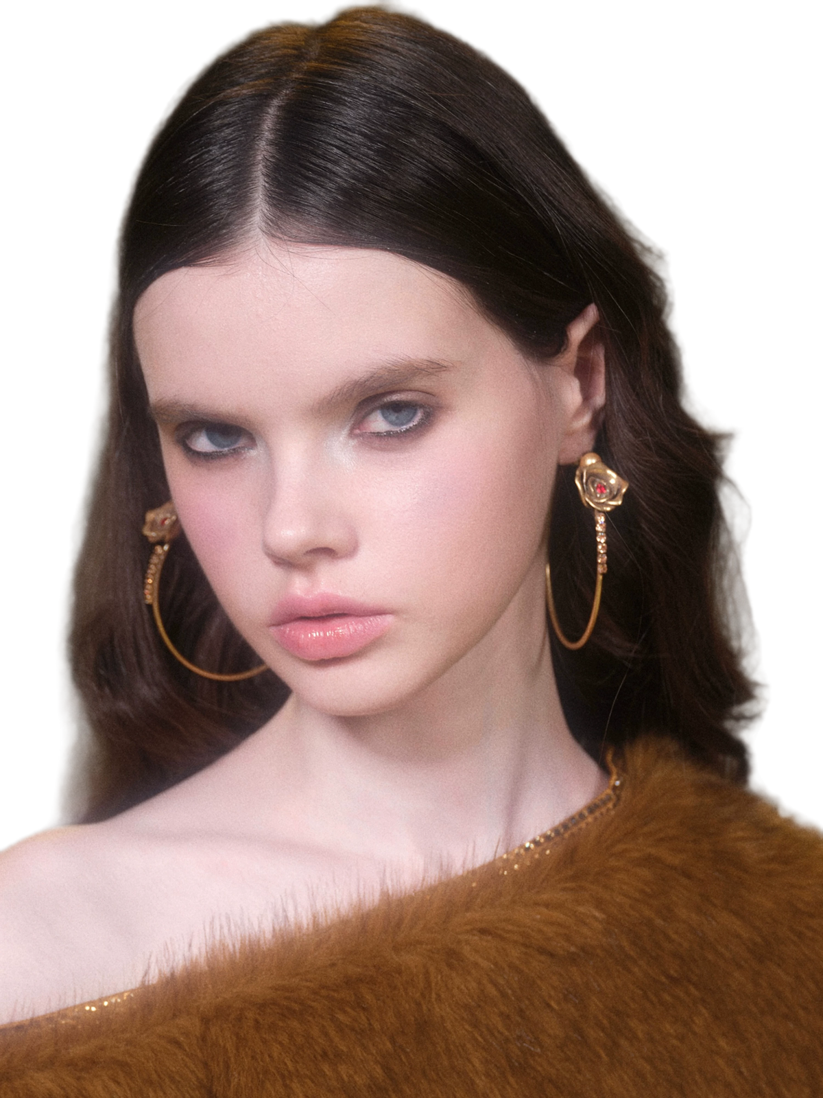 Crystal Floral Hoop Earrings