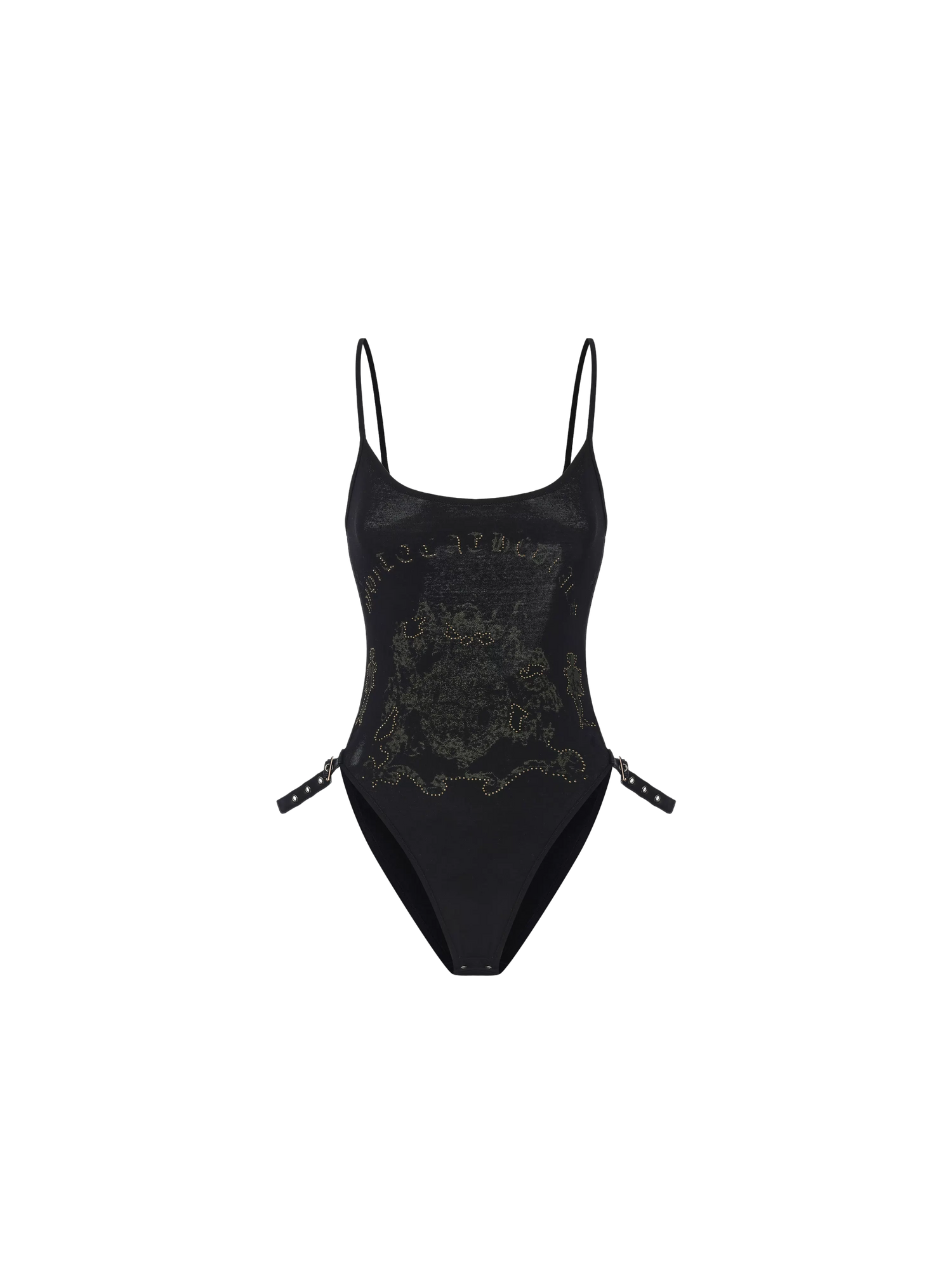 Gothic Print Waist-Exposed Vest