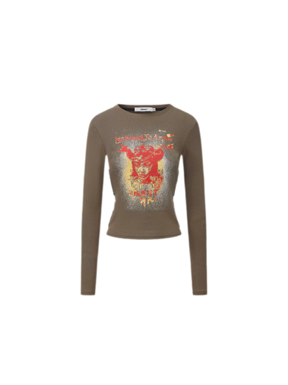 Graphic Buckle Cropped T-Shirt