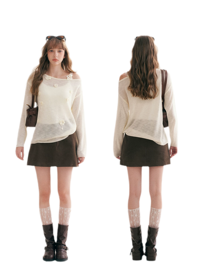 Corduroy High-Waisted A-Line Skirt