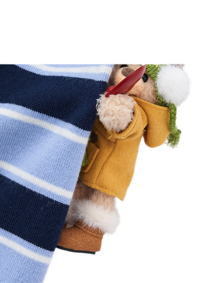Striped Snow Bear Polo Sweater
