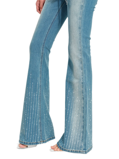 Shimmer Micro-Flare Jeans