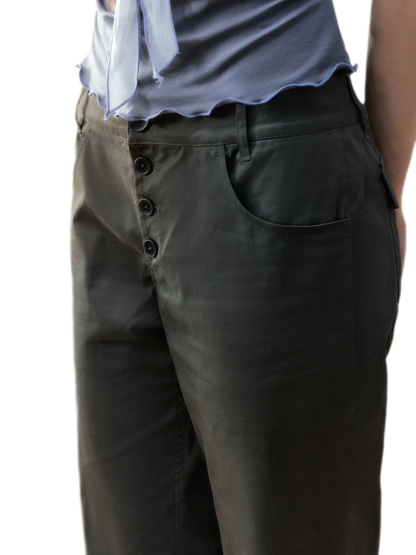 Vintage Turn-Up Cropped Pants
