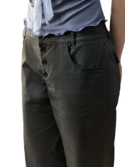 Vintage Turn-Up Cropped Pants