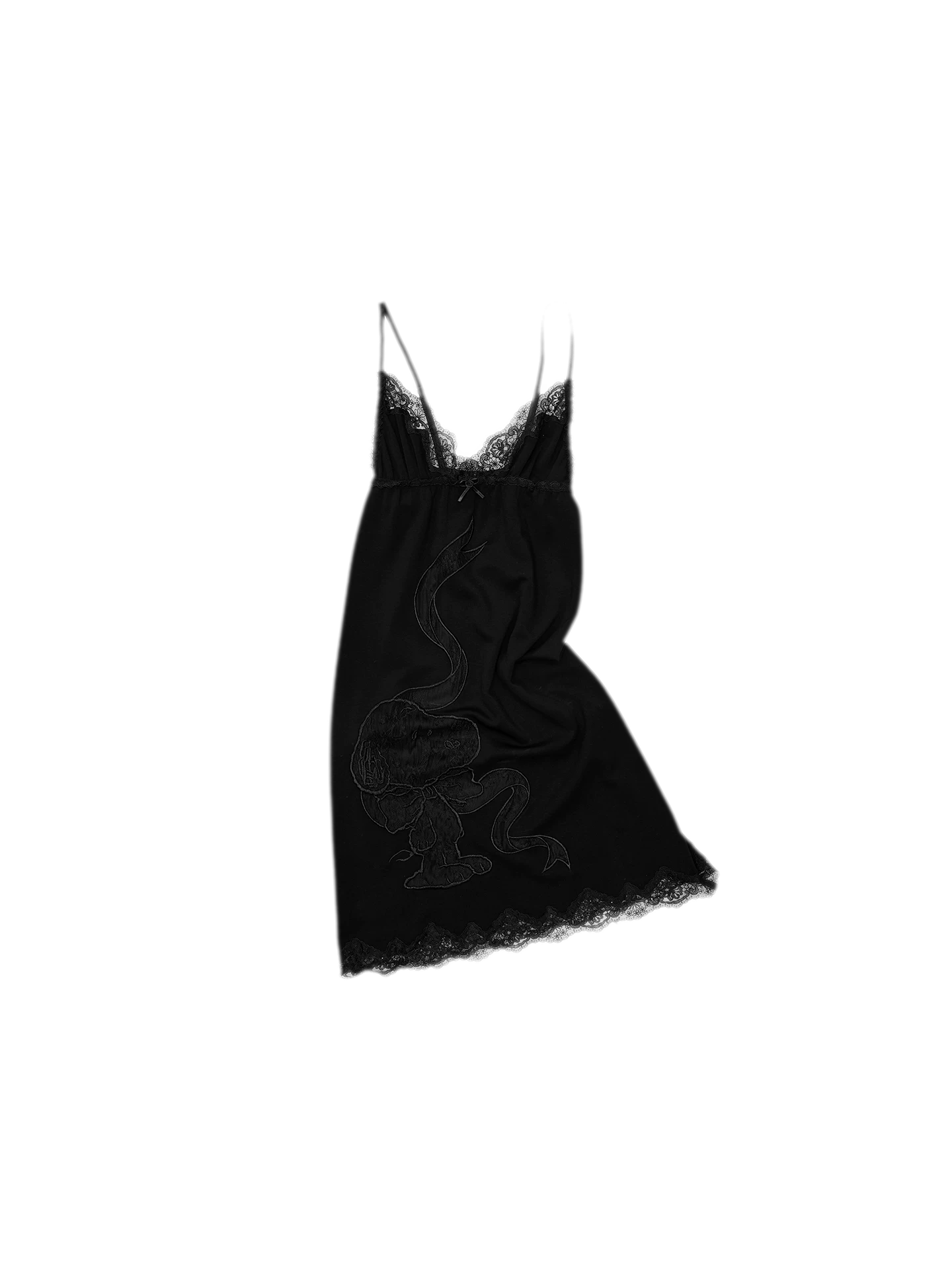 Lace Appliqué Fitted Slip Dress