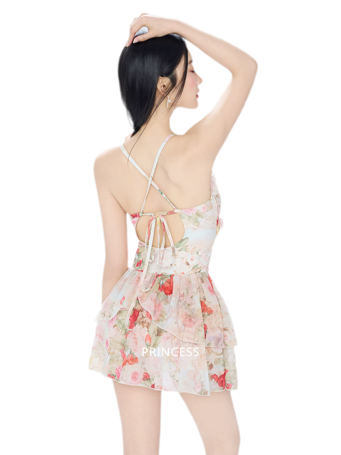 Floral Ruffle Swim Dress