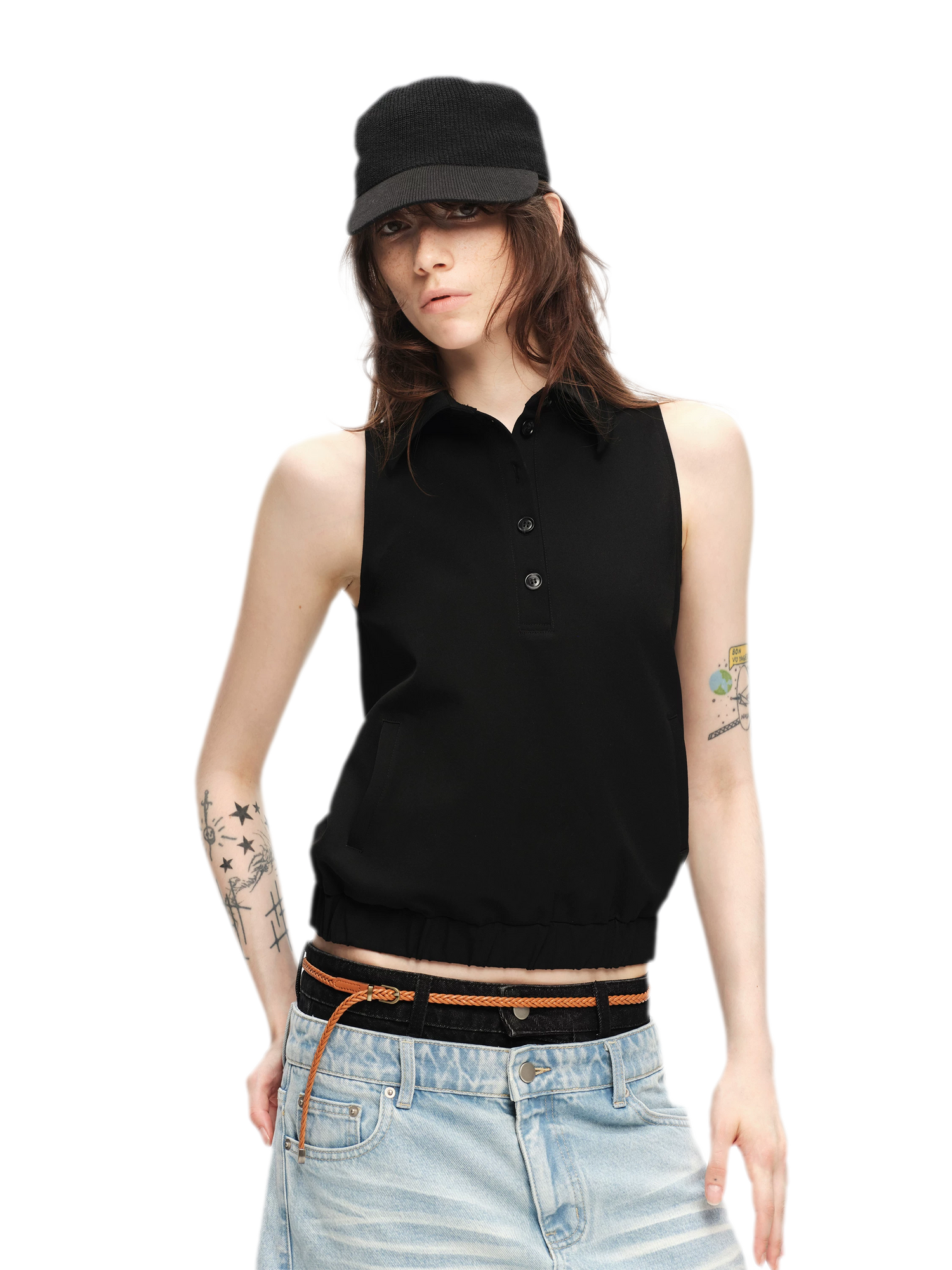 Double-Breasted Cape Vest Coat