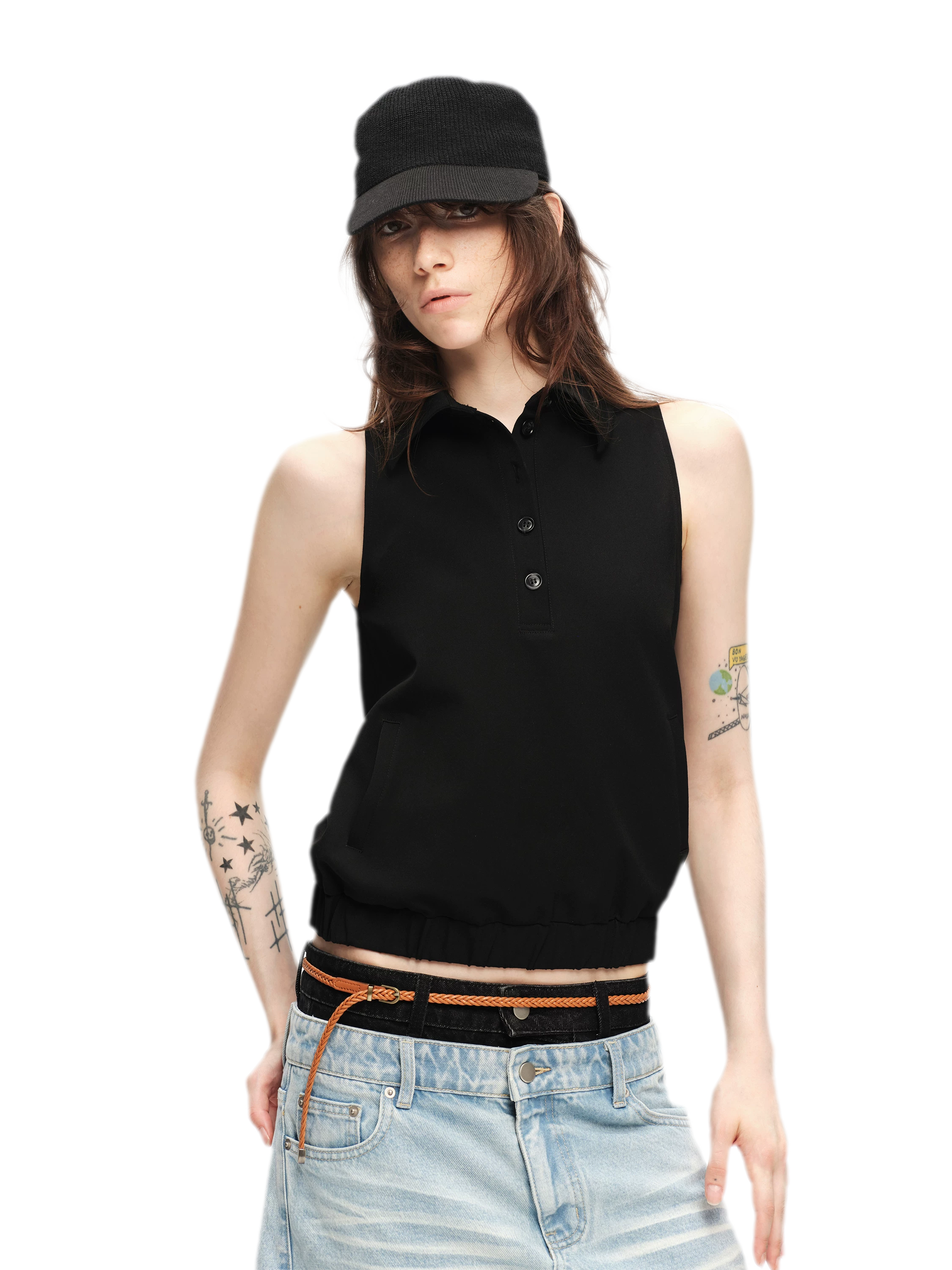 Double-Breasted Cape Vest Coat