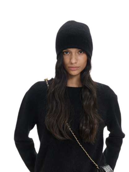 Cashmere Ribbed Dome Beanie