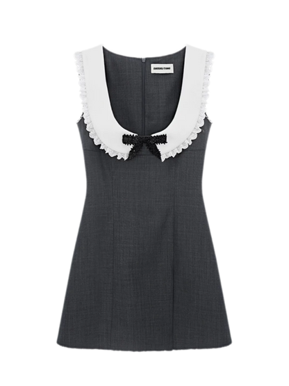 Rhinestone Bow A-Line Dress