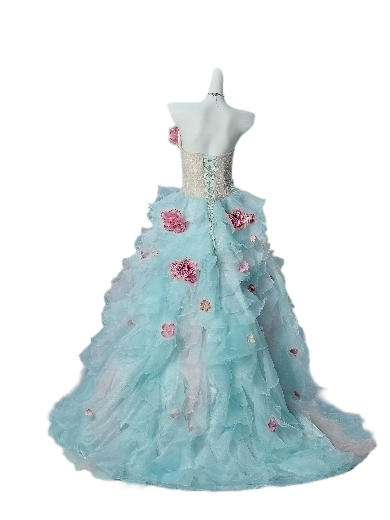 Gradient Floral Ball Gown
