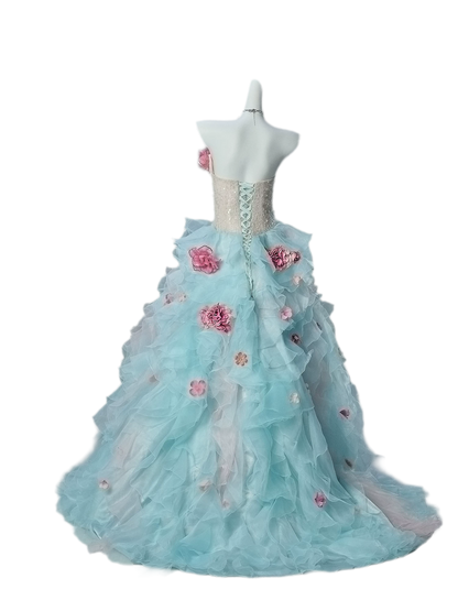 Gradient Floral Ball Gown