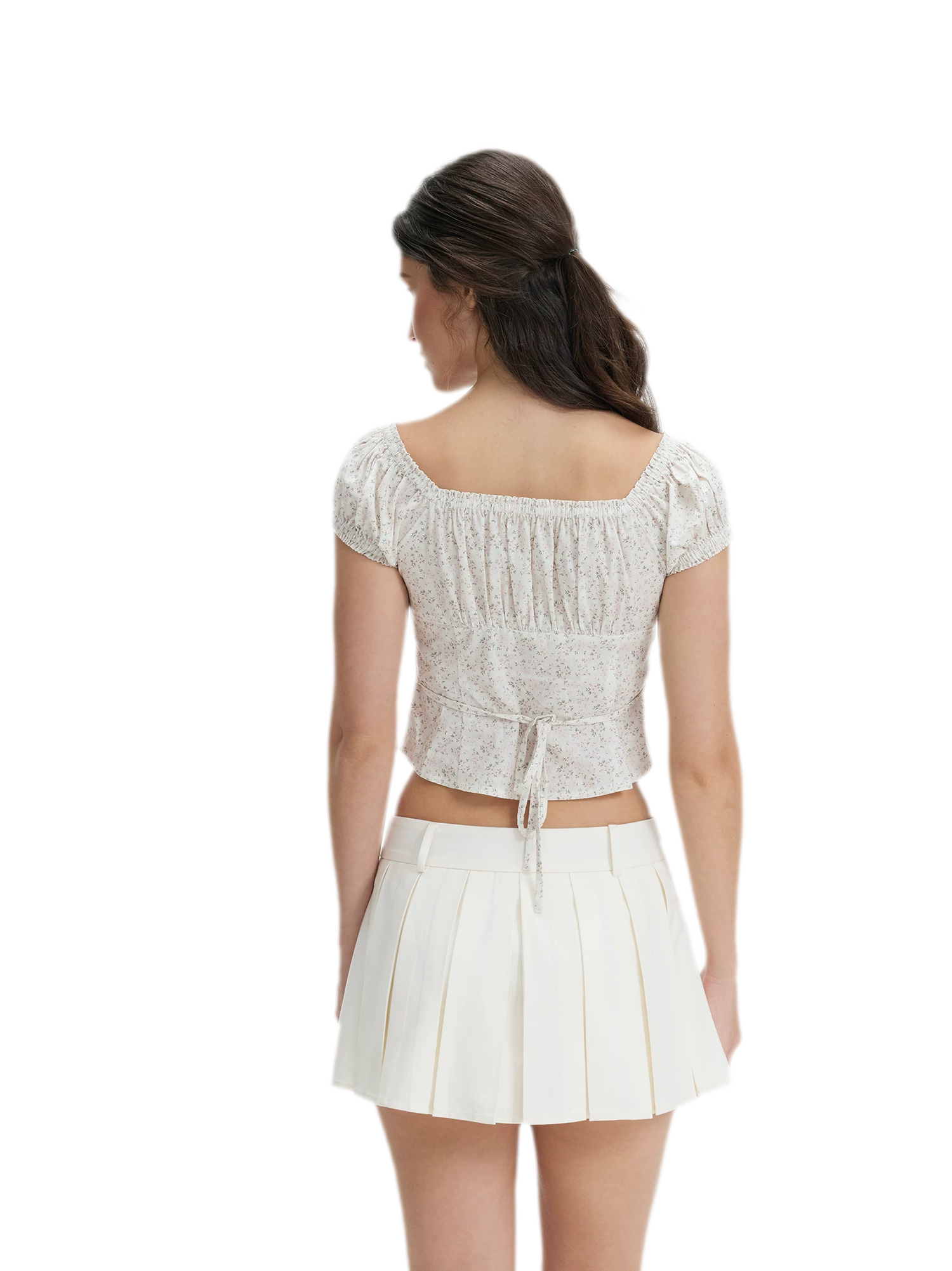 Cotton Floral Puff-Sleeve Top