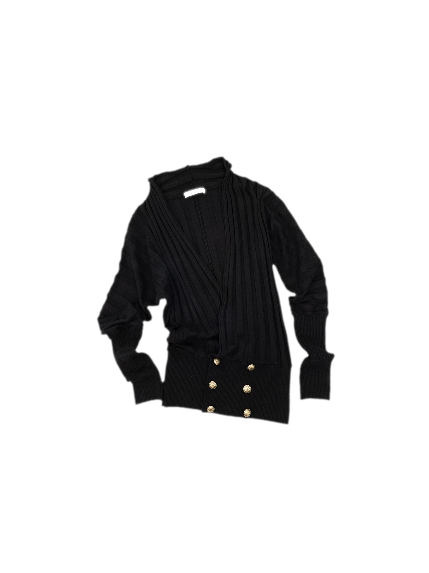 Double-Breasted V-Neck Cardigan