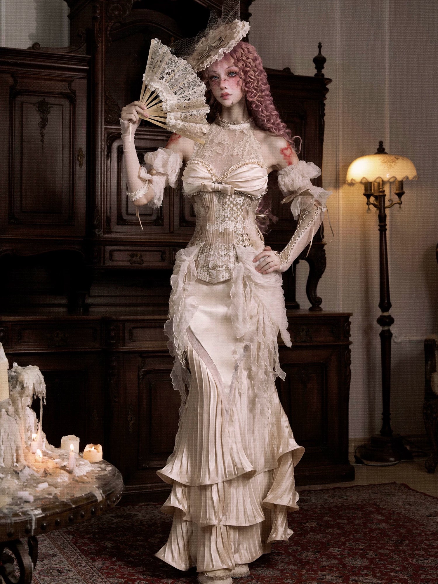 Satin Pleated Fishtail Skirt