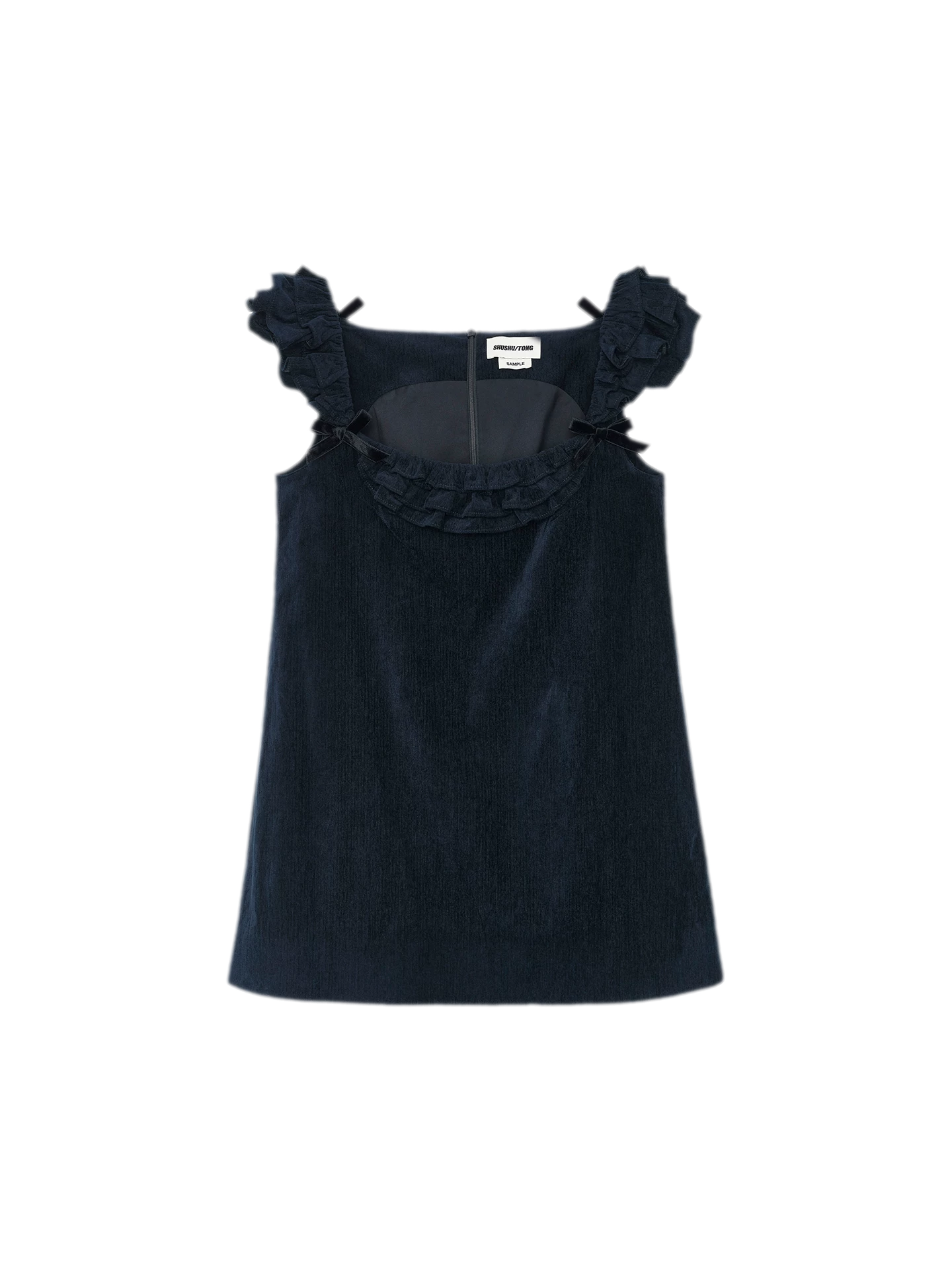 Ruffled Bow A-Line Mini Dress