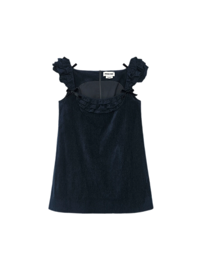Ruffled Bow A-Line Mini Dress