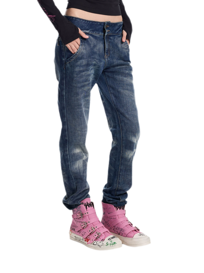 Snowflake Wash Slim Tapered Jeans