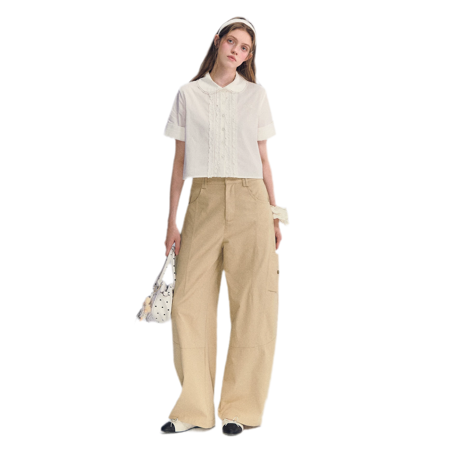 Lace Collar Cotton Shirt