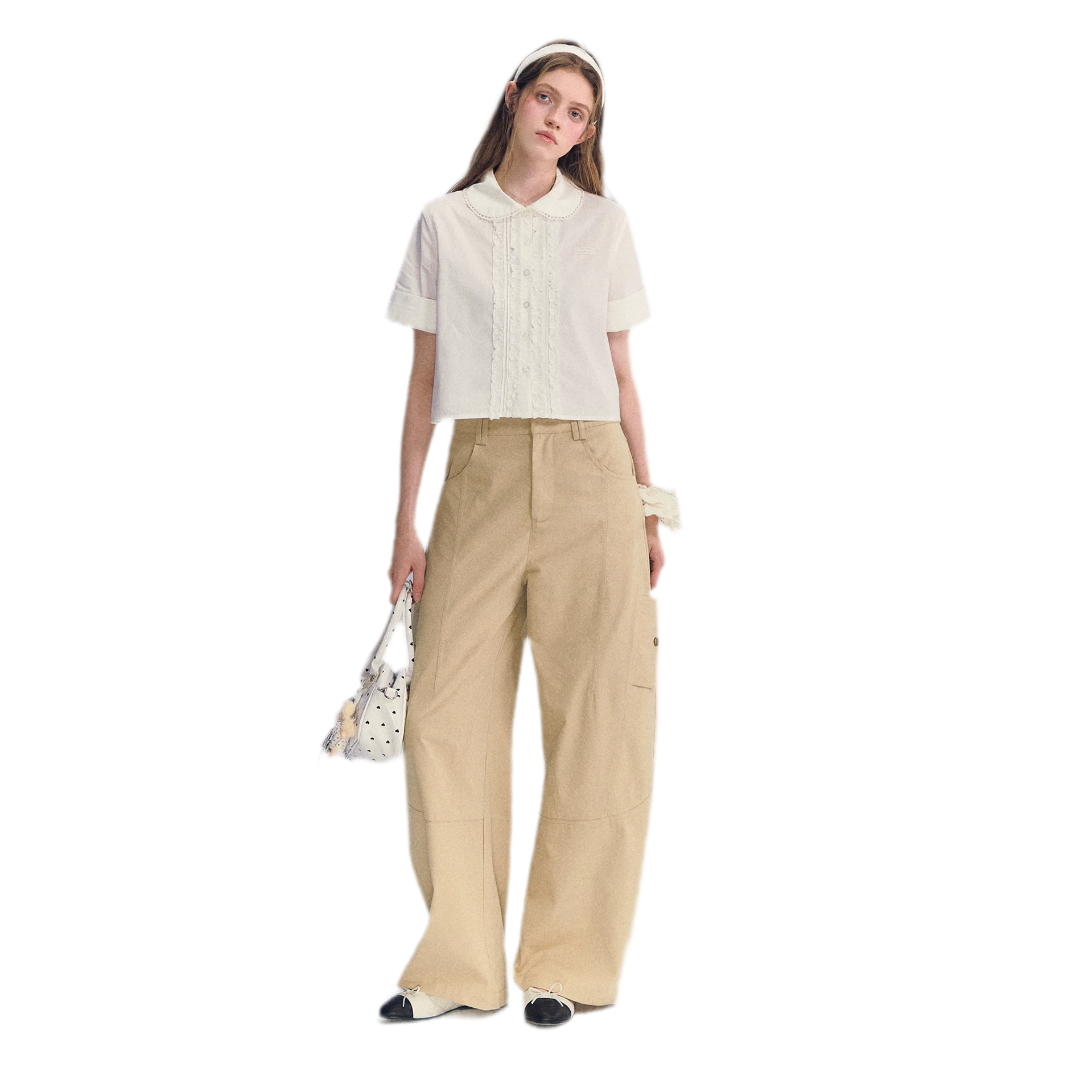 Lace Collar Cotton Shirt