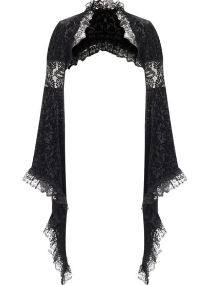 Vestido maxi gótico de terciopelo con cuello halter