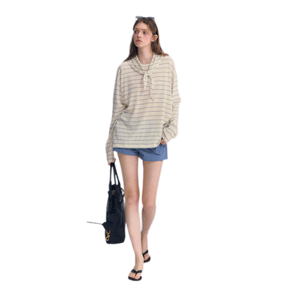 Striped Rhinestone Cotton Tee