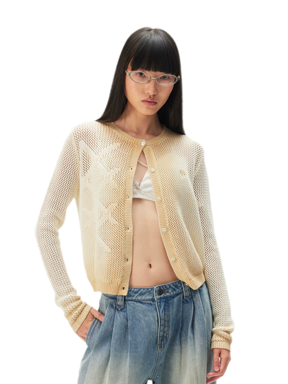 Cotton Openwork Cardigan