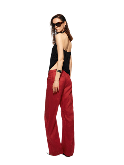 Linen Curved Wide Pants