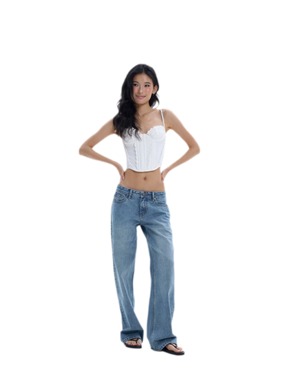 Low-Waist Sky Blue Jeans