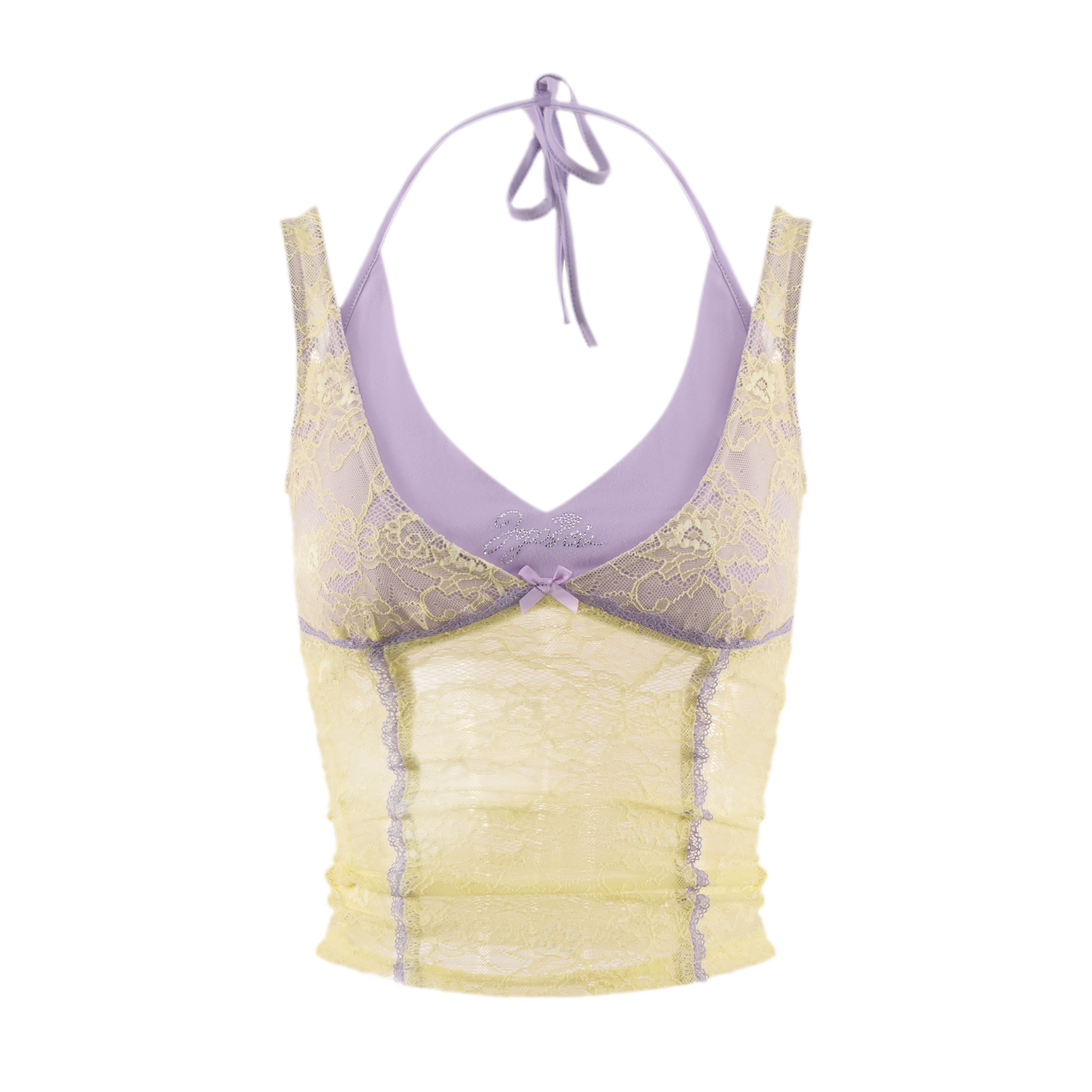 Y2K Lace Halter Camisole