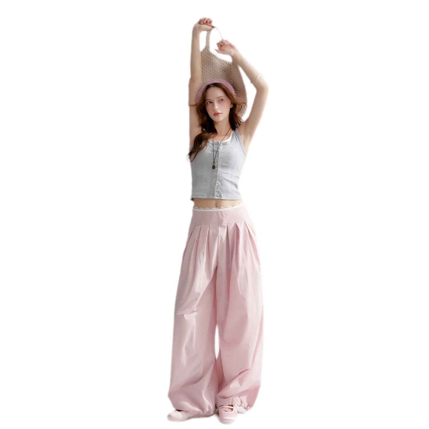 Lightweight Pleated Balloon Pants