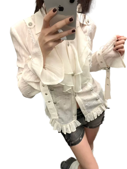 Gothic Ruffled Chiffon Shirt