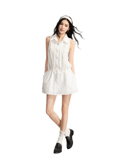 Lace Trim Shirt Dress