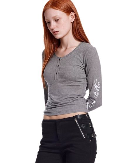 Soft Henley Fitted Knit Top