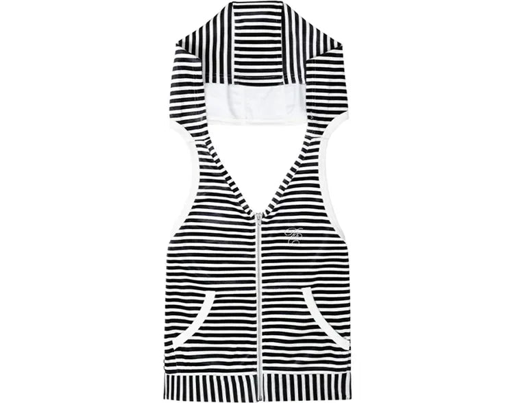 Striped Hooded Vest