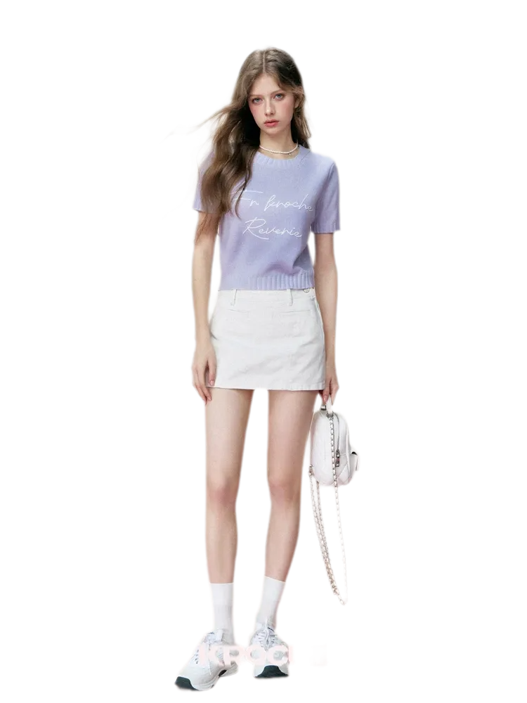 Colorblock Wool Knit Tee
