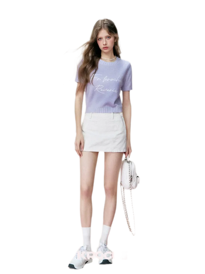Colorblock Wool Knit Tee