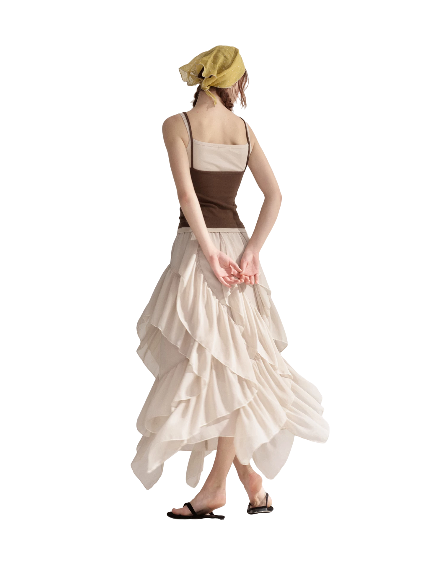 Irregular Ruffle Edge Chiffon Skirt