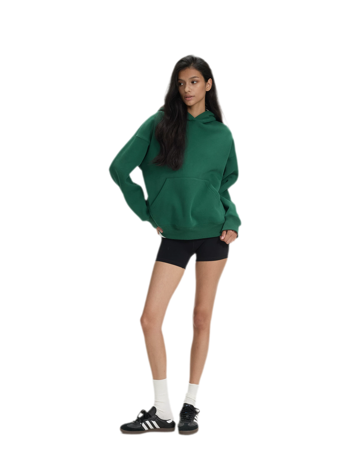 Brushed Hooded Cropped Sweatshirt