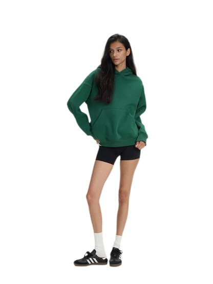 Brushed Hooded Cropped Sweatshirt