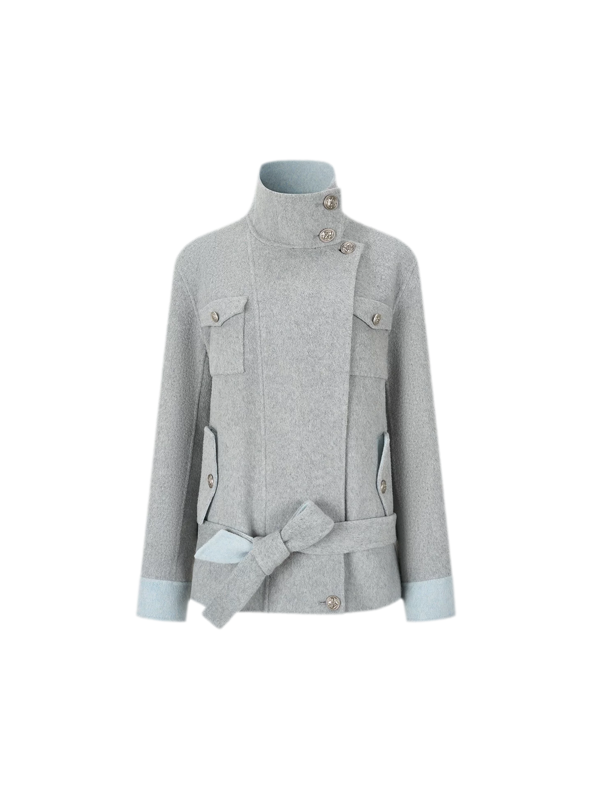 Heavyweight Contrast Wool Coat