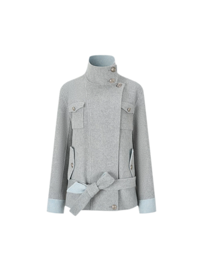 Heavyweight Contrast Wool Coat