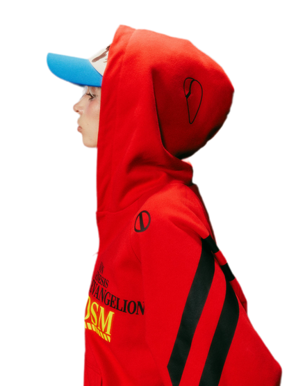 Screen-Printed Loose Hooded Sweatshirt