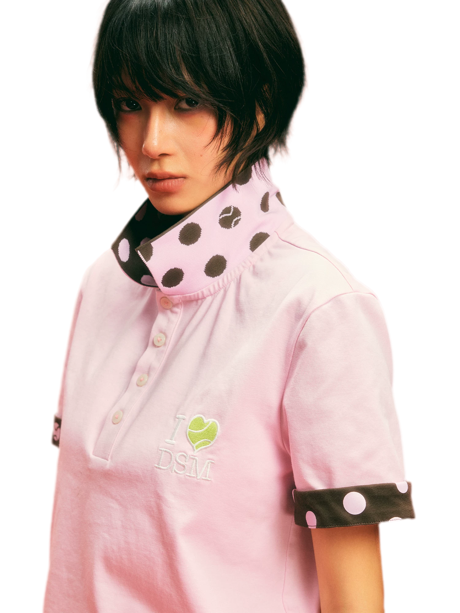 Sorona Polka-Dot Tennis Polo